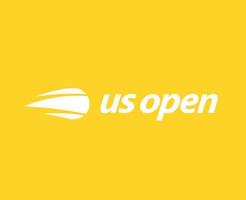 uns öffnen Symbol Logo mit Name Weiß Turnier Tennis das Meisterschaften Design Vektor abstrakt Illustration mit Gelb Hintergrund