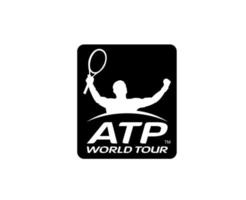 atp värld Turné logotyp symbol svart turnering öppen män tennis förening design vektor abstrakt illustration