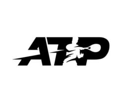 atp Logo Symbol schwarz Turnier öffnen Männer Tennis Verband Design Vektor abstrakt Illustration