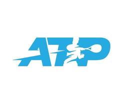 atp logotyp symbol blå turnering öppen män tennis förening design vektor abstrakt illustration