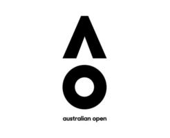 australisch öffnen Logo Symbol mit Name schwarz Turnier Tennis das Meisterschaften Design Vektor abstrakt Illustration