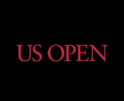 uns öffnen Logo rot Name Symbol Turnier Tennis das Meisterschaften Design Vektor abstrakt Illustration mit schwarz Hintergrund