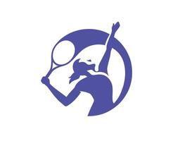 wta logotyp lila kvinnor tennis förening symbol design vektor abstrakt illustration