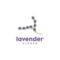 Lavendel Logo, einfach elegant lila Blume Pflanze Vektor, Gruß Karte Design, Banner, Blume Ornament, Lavendel Hand gezeichnet Hochzeit, Symbol Symbol Illustration vektor