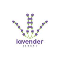 lavendel- logotyp, enkel elegant lila blomma växt vektor, hälsning kort design, baner, blomma prydnad, lavendel- hand dragen bröllop, ikon symbol illustration vektor