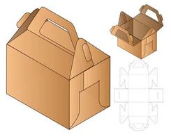 Box Verpackung gestanzte Vorlage Design. 3D-Modell vektor