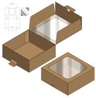 Box Verpackung gestanzte Vorlage Design. 3D-Modell vektor