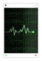 smartphone med grön puls på skärmen vektor