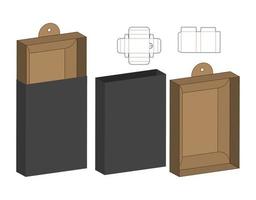 Box Verpackung gestanzte Vorlage Design. 3D-Modell vektor