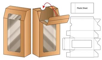 Box Verpackung gestanzte Vorlage Design. 3D-Modell vektor