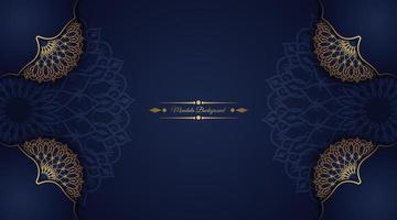 Luxus-Mandala-Hintergrund, Blau und Gold, Design-Vektor vektor