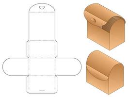 Box Verpackung gestanzte Vorlage Design. 3D-Modell vektor