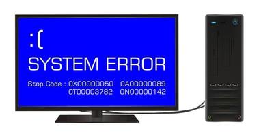 Fehlerbildschirm des Desktop-Computers defekt vektor
