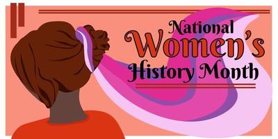 nationell kvinnor historia månad, horisontell baner design för tema design vektor
