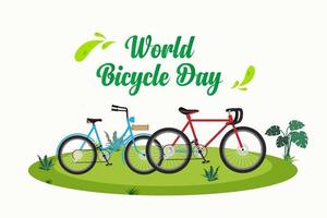värld cykel dag design vektor. Lycklig cykel dag design affisch vektor. vektor
