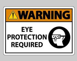 varningstecken ögonskydd krävs på vit bakgrund vektor