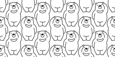 Bär nahtlos Vektor Muster Polar- Bär Panda isoliert Teddy Hintergrund Hintergrund