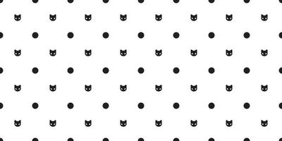 Katze nahtlos Muster Vektor Kätzchen Polka Punkt isoliert Gekritzel Weiß Hintergrund Hintergrund