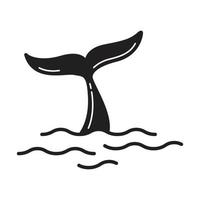 Hai Schwanz Vektor Logo Symbol Delfin Wal Ozean Meer Karikatur Charakter Symbol Illustration