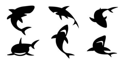 Hai Vektor Symbol Logo Delfin Wal Ozean Welle Illustration Charakter Karikatur Grafik