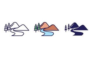 berg och flod vektor ikon