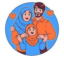 glücklich Saudi Arabien Familie vektor
