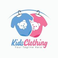 Kinder Kleidung Logo Design vektor