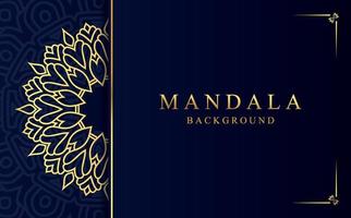 Luxus Arabisch Mandala Design Hintergrund im Gold Farbe vektor