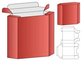 låda förpackning stansad mall design. 3d mock-up vektor