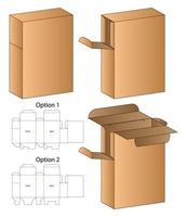 Box Verpackung gestanzte Vorlage Design. 3D-Modell vektor