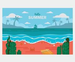 Hand gezeichnet Sommer- Hintergrund Illustration vektor