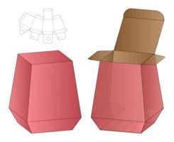 Box Verpackung gestanzte Vorlage Design. 3D-Modell vektor