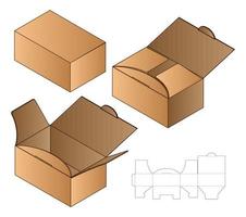 Box Verpackung gestanzte Vorlage Design. 3D-Modell vektor