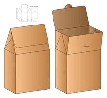 Box Verpackung gestanzte Vorlage Design. 3D-Modell vektor