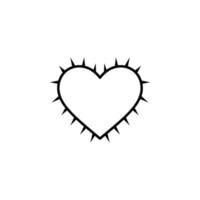 Kaktus Herz Vektor Symbol Illustration