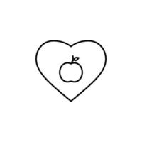 Herz Apfel Liebhaber Vektor Symbol Illustration