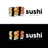 Sushi Logo, japanisch schnell Essen Design, Vektor Symbol Vorlage Symbol