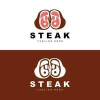 nötkött logotyp, kött biff vektor, grill kök design, biff restaurang varumärke mall ikon vektor