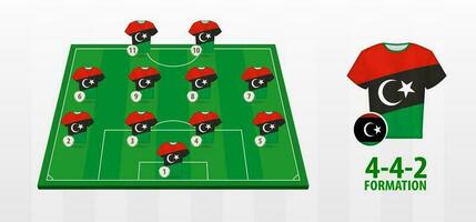 libyen nationell fotboll team bildning på fotboll fält. vektor