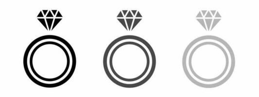 Diamant Ring Symbol Illustration einstellen zum Geschäft. Lager Vektor. vektor