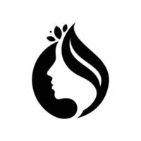 natürlich schön Frau Gesicht Blume Logo mit Gold Gradient und Geschäft Karte Design zum Schönheit Salon Prämie Vektor. vektor