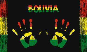 Vektor Flagge von Bolivien mit ein Palme