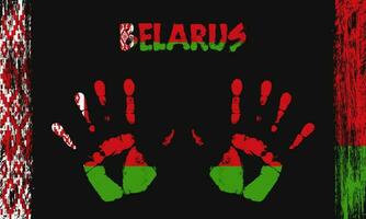 vektor flagga av Vitryssland med en handflatan