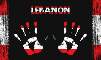 Vektor Flagge von Libanon mit ein Palme