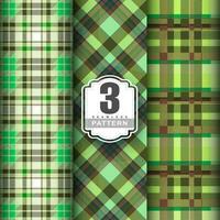 einstellen Tartan Plaid schottisch nahtlos Muster. eben Textil- Stoff Muster Ornament Design. Textur von Schottenstoff, Plaid, Tischdecken, Hemden, Kleidung, Kleider, Bettwäsche, Decken und andere Textil. vektor