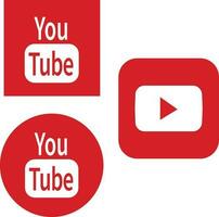 Youtube Logo, drei Art von Youtube Symbol vektor