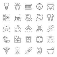 översikt ikoner för medicinsk sjukvård. vektor