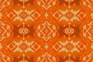 tyg textil- ikat geometrisk folklore prydnad sömlös mönster orange tona. abstrakt grafisk linje etnisk traditionell folk antik stam- modern utsmyckad lyx elegant minimal årgång retro stil. vektor