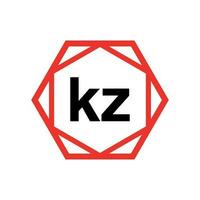 kz Hexagon Typografie Monogramm Vektor. kz Marke Name Symbol. vektor