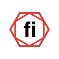 fi sexhörning typografi monogram vektor. fi varumärke namn ikon. vektor